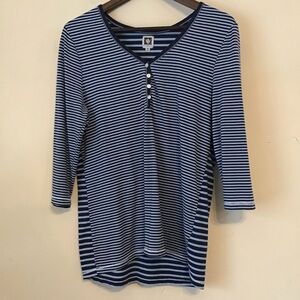 Women’s Navy Blue Striped Top